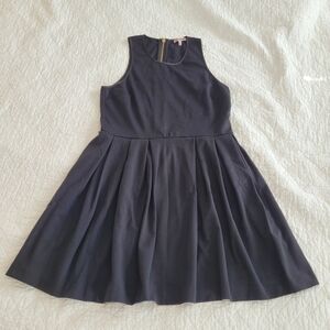 Juicy Couture Black Sleeveless Preppy Pleated Skater Dress Size Large